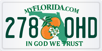 FL license plate 2780HD