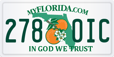 FL license plate 2780IC