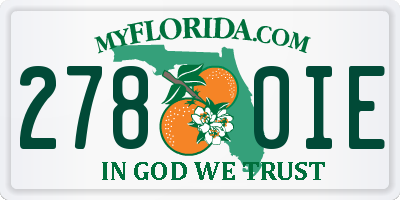 FL license plate 2780IE