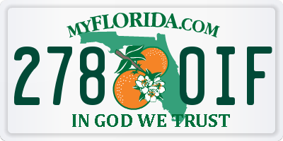 FL license plate 2780IF