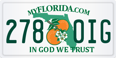 FL license plate 2780IG