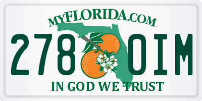 FL license plate 2780IM