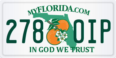 FL license plate 2780IP