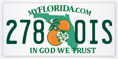 FL license plate 2780IS