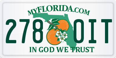FL license plate 2780IT