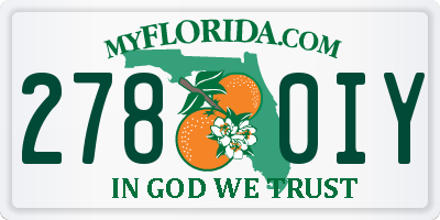 FL license plate 2780IY