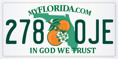 FL license plate 2780JE
