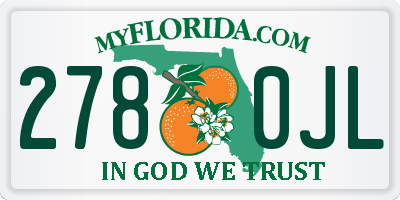 FL license plate 2780JL