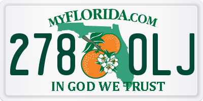 FL license plate 2780LJ