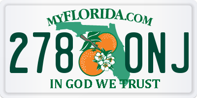 FL license plate 2780NJ