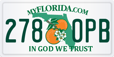 FL license plate 2780PB