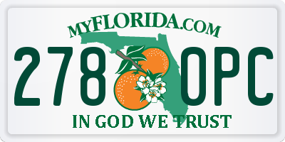 FL license plate 2780PC