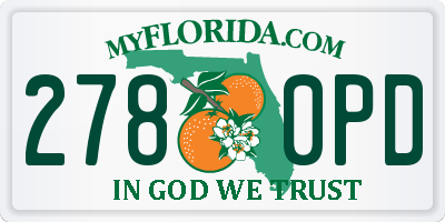 FL license plate 2780PD