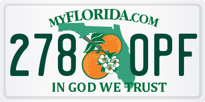 FL license plate 2780PF