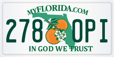 FL license plate 2780PI