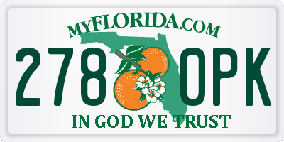 FL license plate 2780PK
