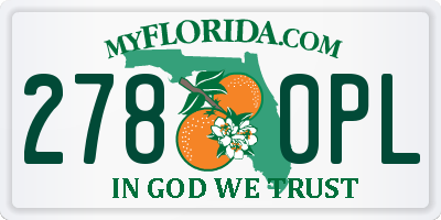 FL license plate 2780PL