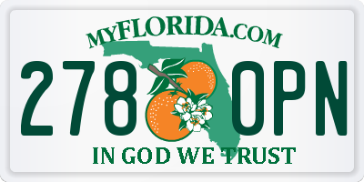 FL license plate 2780PN