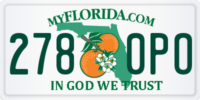 FL license plate 2780PO