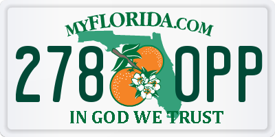 FL license plate 2780PP
