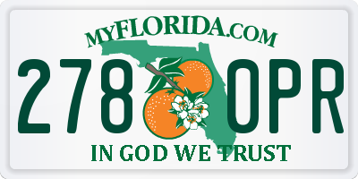 FL license plate 2780PR