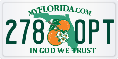 FL license plate 2780PT
