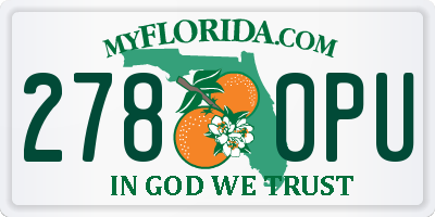 FL license plate 2780PU