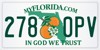 FL license plate 2780PV