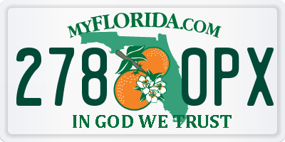 FL license plate 2780PX