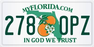 FL license plate 2780PZ