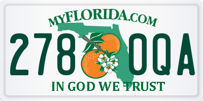 FL license plate 2780QA
