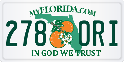 FL license plate 2780RI
