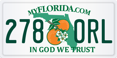 FL license plate 2780RL