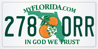 FL license plate 2780RR