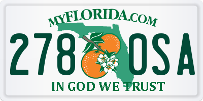 FL license plate 2780SA