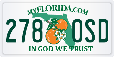 FL license plate 2780SD