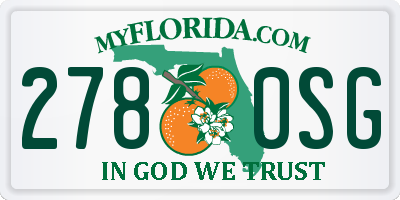 FL license plate 2780SG