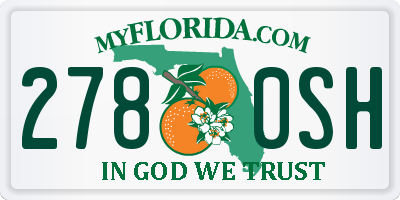 FL license plate 2780SH