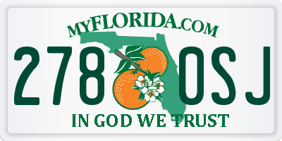FL license plate 2780SJ