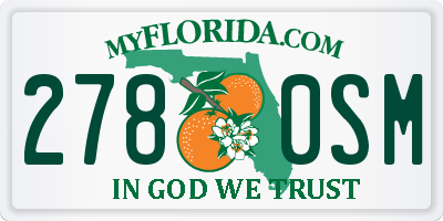 FL license plate 2780SM