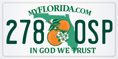 FL license plate 2780SP