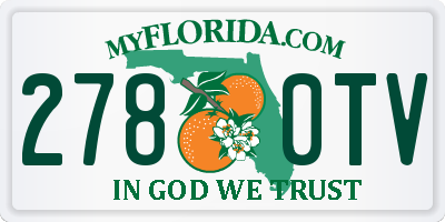 FL license plate 2780TV