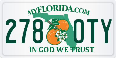 FL license plate 2780TY