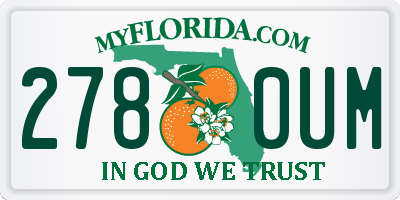 FL license plate 2780UM