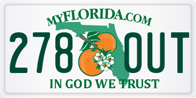 FL license plate 2780UT