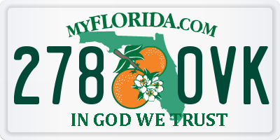 FL license plate 2780VK