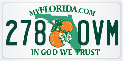 FL license plate 2780VM