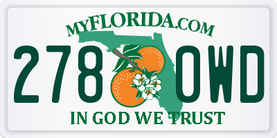 FL license plate 2780WD