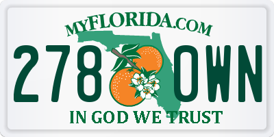 FL license plate 2780WN