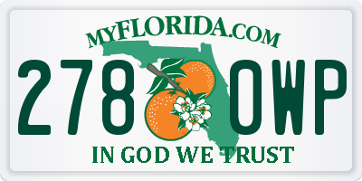 FL license plate 2780WP